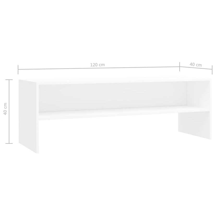 Tv-Meubel 20X40X40 Cm Bewerkt Hout Wit