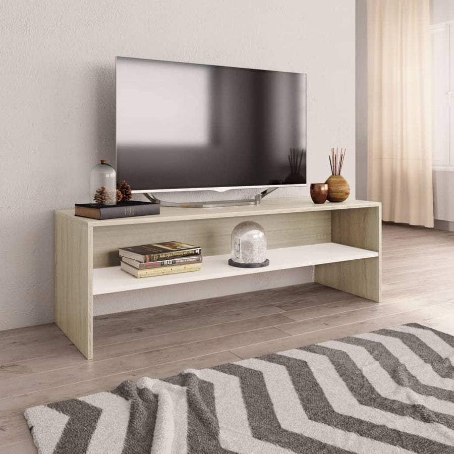 Tv-Meubel 120X40X40 Cm Bewerkt Hout Wit