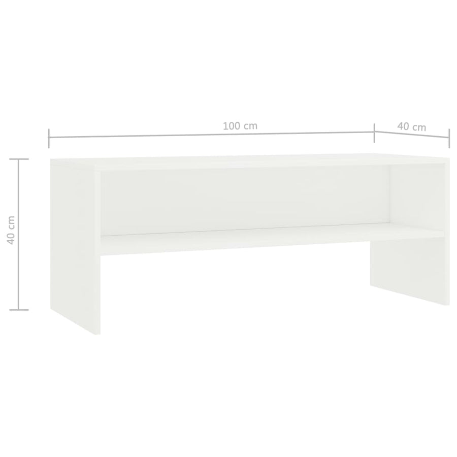 Tv-Meubel 100X40X40 Cm Bewerkt Hout Wit