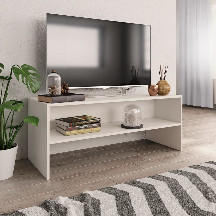 Tv-Meubel 100X40X40 Cm Bewerkt Hout Wit