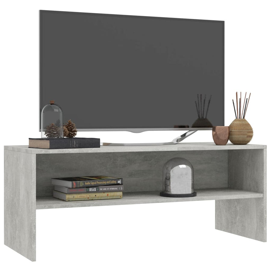 Tv-meubel 100x40x40 cm bewerkt hout betongrijs Betongrijs