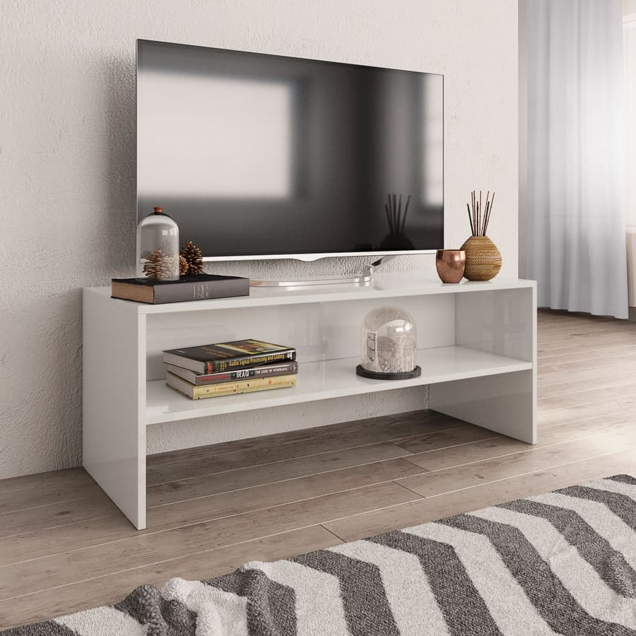 Tv-Meubel 100X40X40 Cm Bewerkt Hout Wit