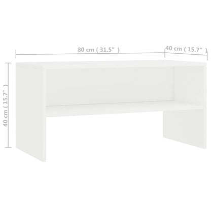 Tv-meubel 80x40x40 cm bewerkt hout wit Wit