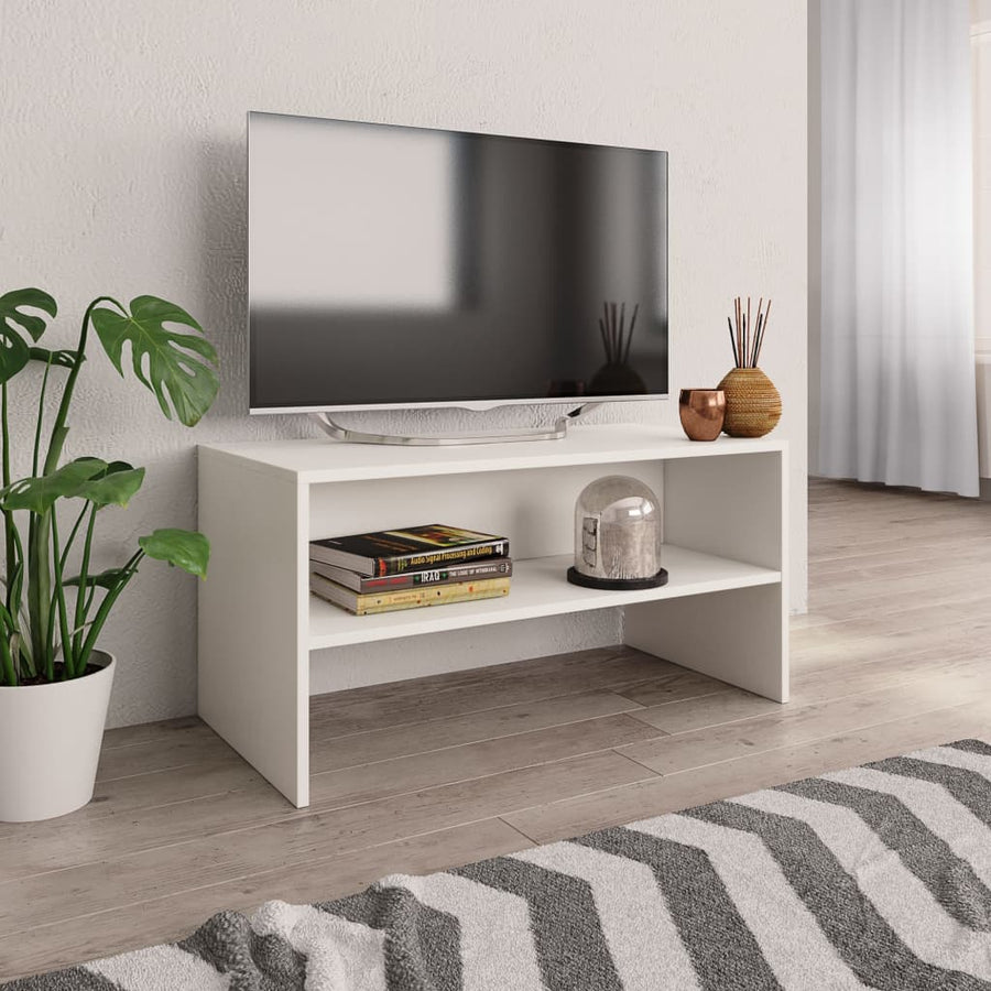Tv-meubel 80x40x40 cm bewerkt hout wit Wit