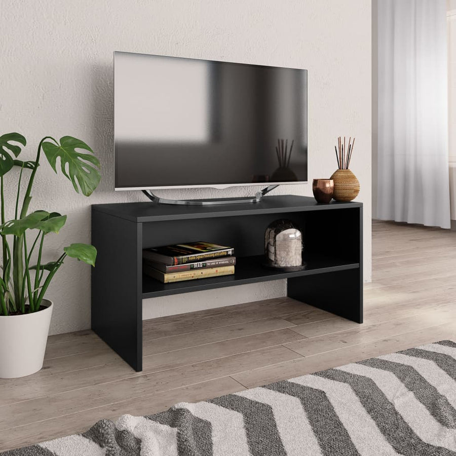 Tv-meubel 80x40x40 cm bewerkt hout zwart Zwart