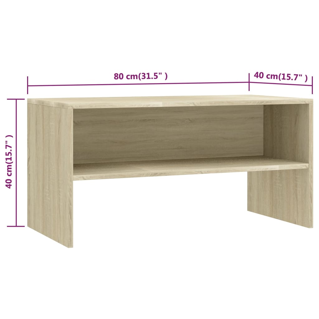 Tv-meubel 80x40x40 cm bewerkt hout sonoma eikenkleurig Sonoma eiken