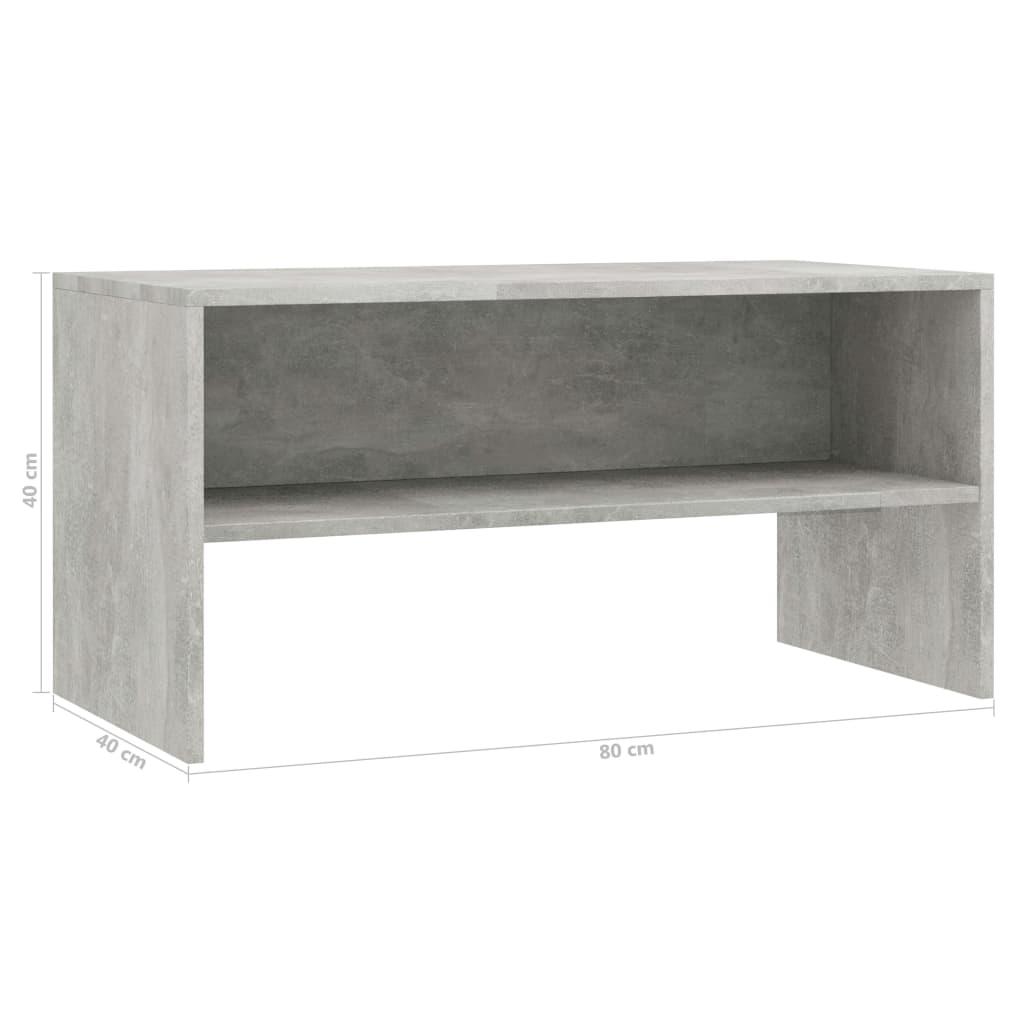 Tv-meubel 80x40x40 cm bewerkt hout betongrijs Betongrijs