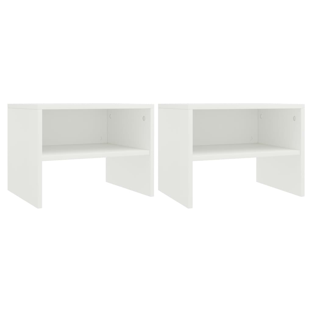 Nachtkastjes 40X30X30 Cm Bewerkt Hout 2 Wit