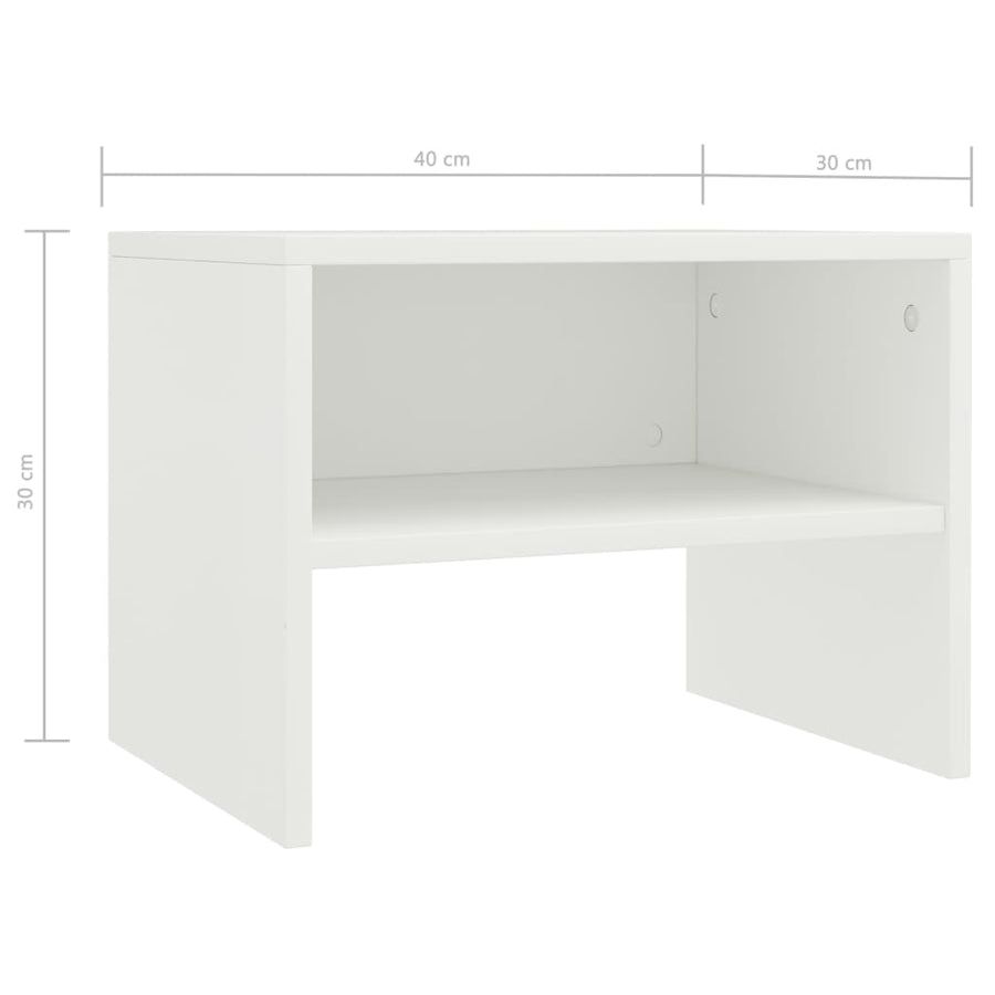 Nachtkastjes 40X30X30 Cm Bewerkt Hout 2 Wit