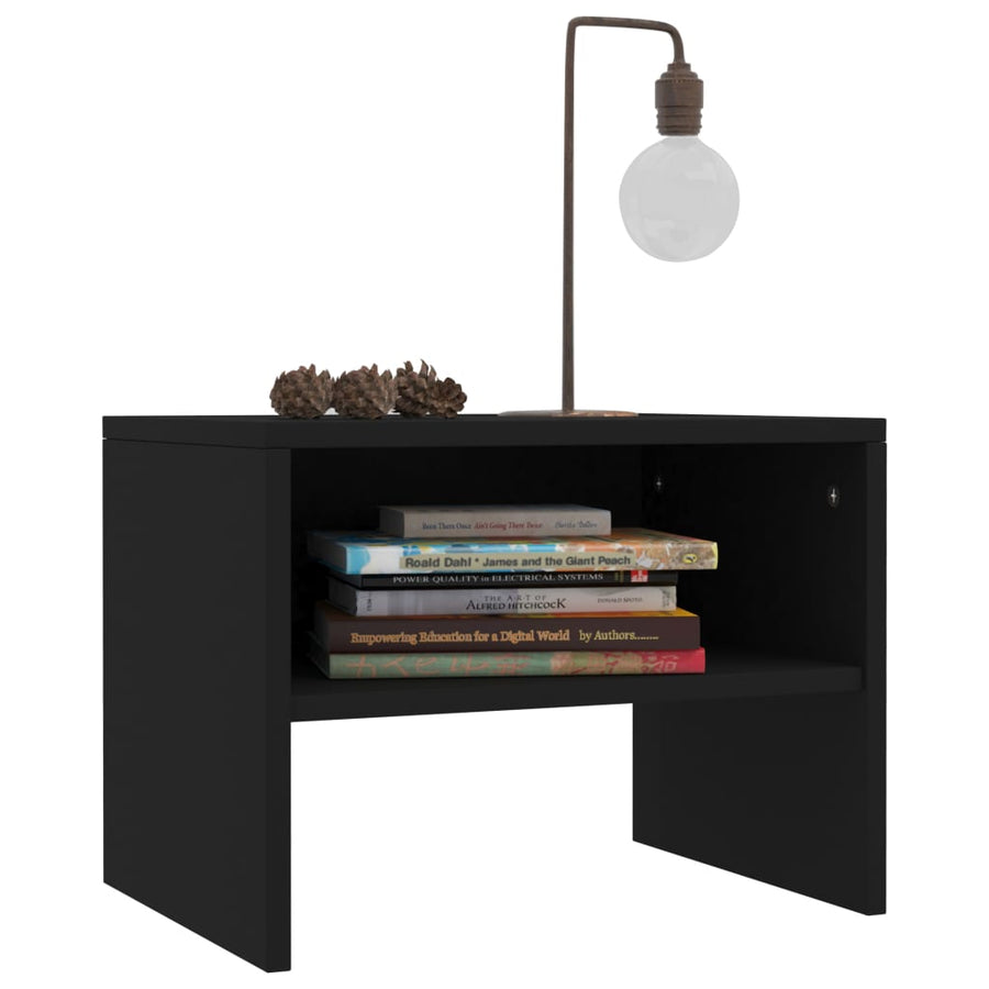 Nachtkastjes 40X30X30 Cm Bewerkt Hout 2 Zwart