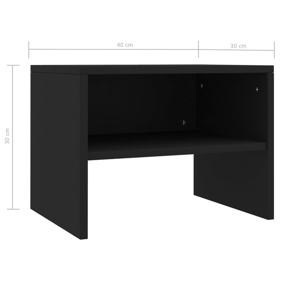 Nachtkastjes 40X30X30 Cm Bewerkt Hout 2 Zwart