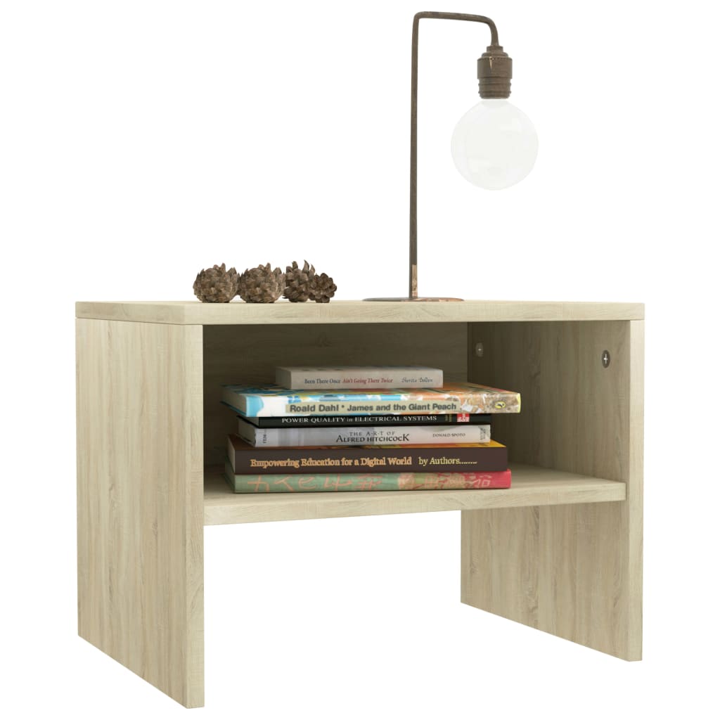 Nachtkastje 40X30X30 Cm Bewerkt Hout Kleurig 1 Sonoma eiken