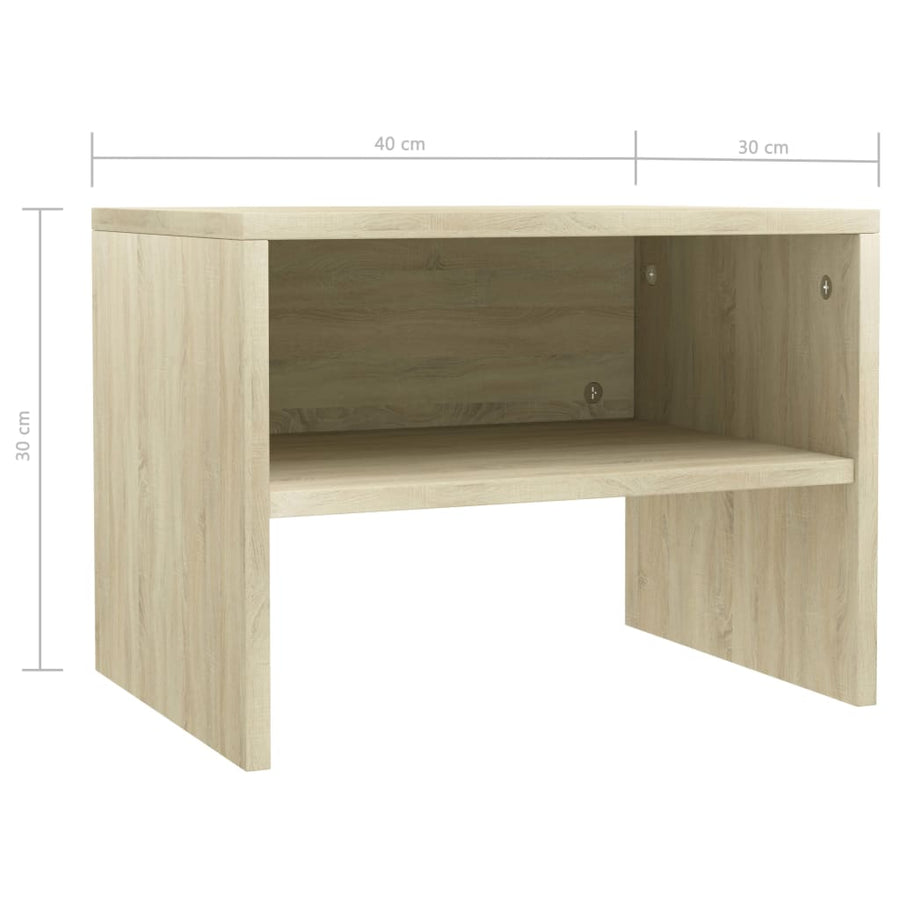 Nachtkastjes 40X30X30 Cm Bewerkt Hout Kleurig 2 Sonoma eiken