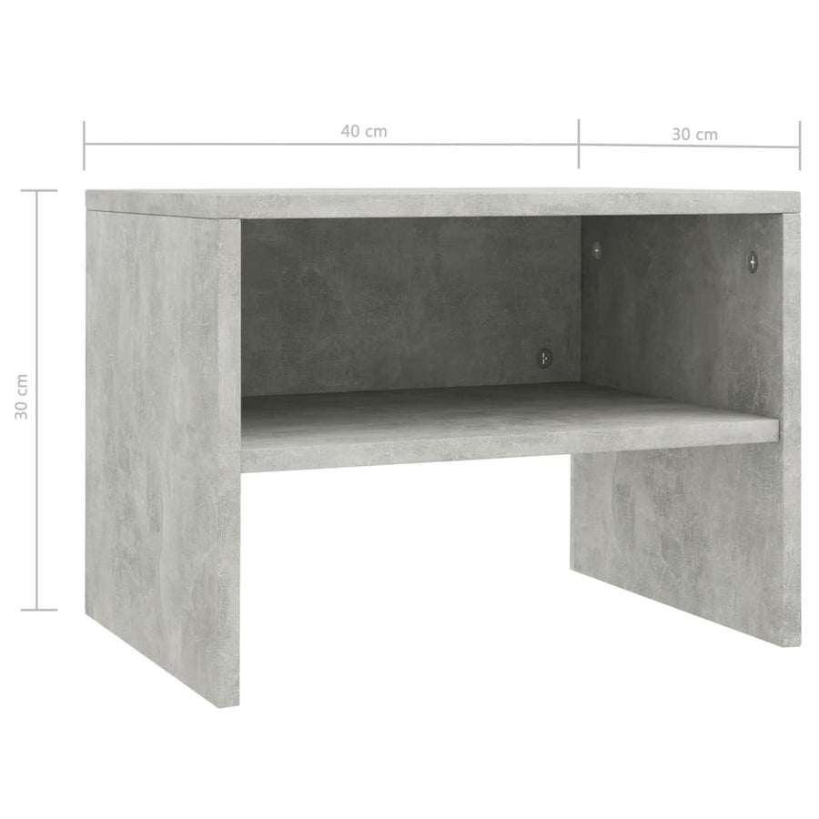 Nachtkastje 40X30X30 Cm Bewerkt Hout 1 Betongrijs