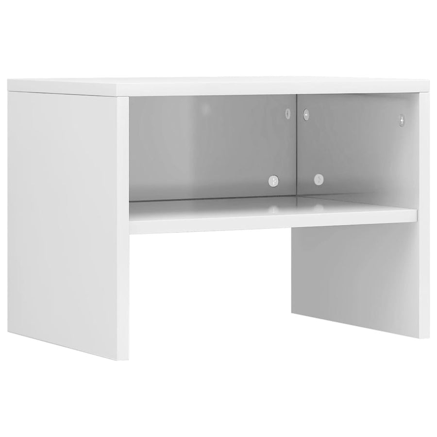 Nachtkastje 40X30X30 Cm Bewerkt Hout 1 Hoogglans wit