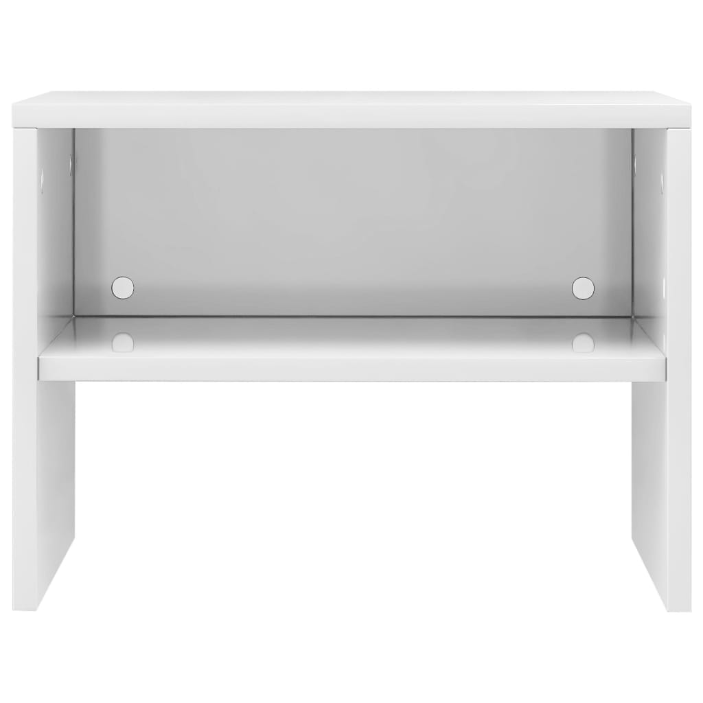 Nachtkastje 40X30X30 Cm Bewerkt Hout 1 Hoogglans wit