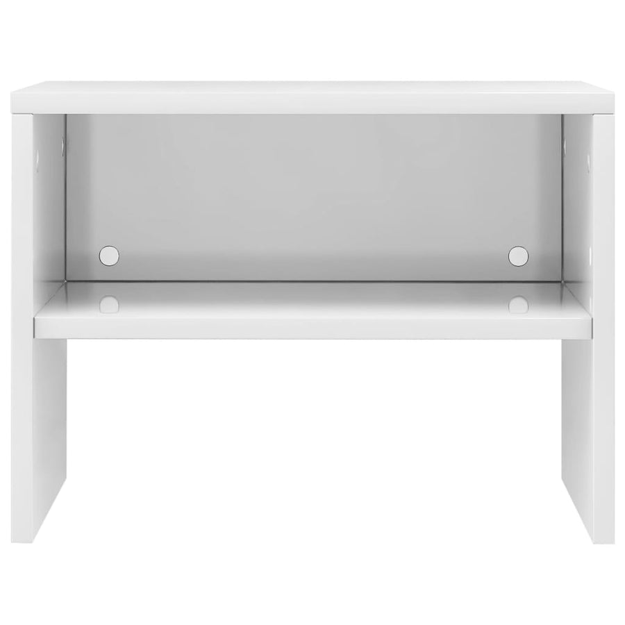 Nachtkastje 40X30X30 Cm Bewerkt Hout 1 Hoogglans wit