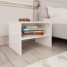 Nightstand 40x30x30 cm engineered wood high gloss white