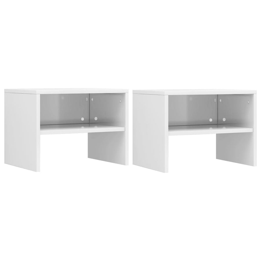 Nachtkastjes 40X30X30 Cm Bewerkt Hout 2 Hoogglans wit