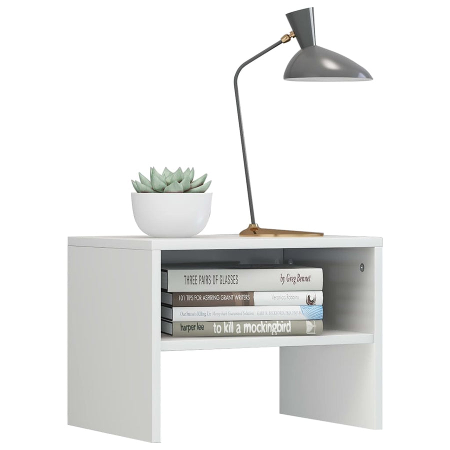Nachtkastjes 40X30X30 Cm Bewerkt Hout 2 Hoogglans wit
