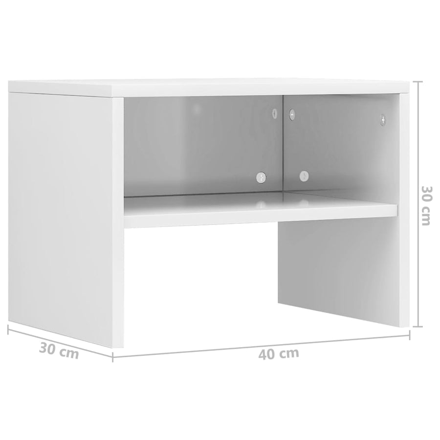 Nachtkastjes 40X30X30 Cm Bewerkt Hout 2 Hoogglans wit