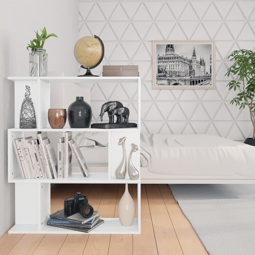 Boekenkast/Kamerscherm 80X24X96 Cm Bewerkt Hout Wit