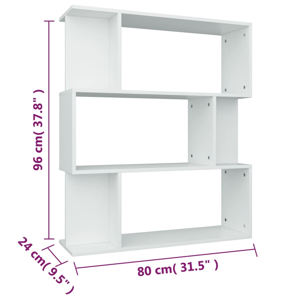 Boekenkast/Kamerscherm 80X24X96 Cm Bewerkt Hout Wit