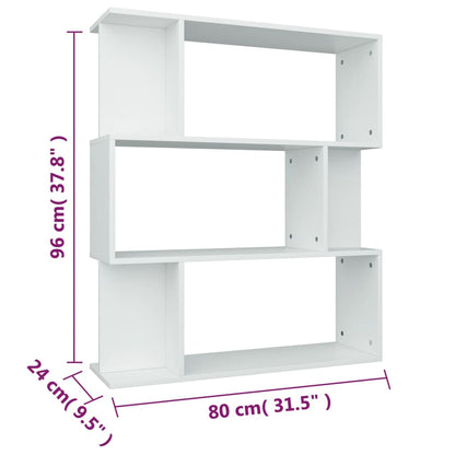 Boekenkast/Kamerscherm 80X24X96 Cm Bewerkt Hout Wit