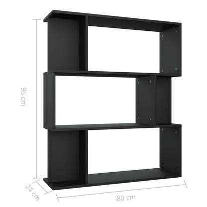 Boekenkast/Kamerscherm 80X24X96 Cm Bewerkt Hout Zwart