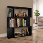 Boekenkast kamerscherm 80x24x96 cm bewerkt hout zwart