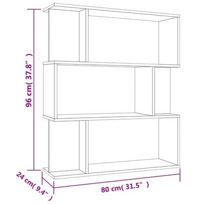 Boekenkast/Kamerscherm 80X24X96 Cm Bewerkt Hout Betongrijs