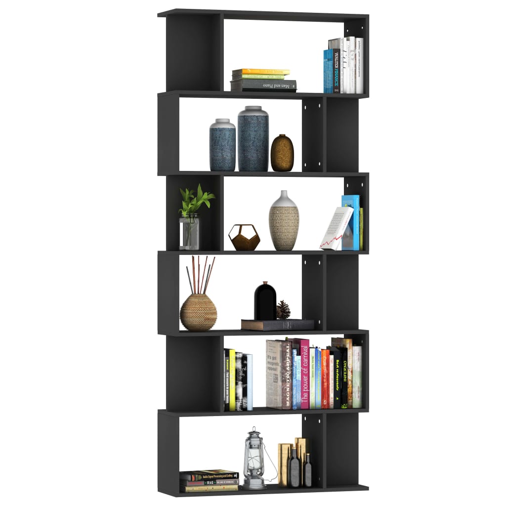 Boekenkast/Kamerscherm 80X24X92 Cm Spaanplaat Zwart