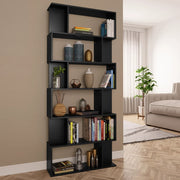 Boekenkast 80x24x192 cm bewerkt hout zwart