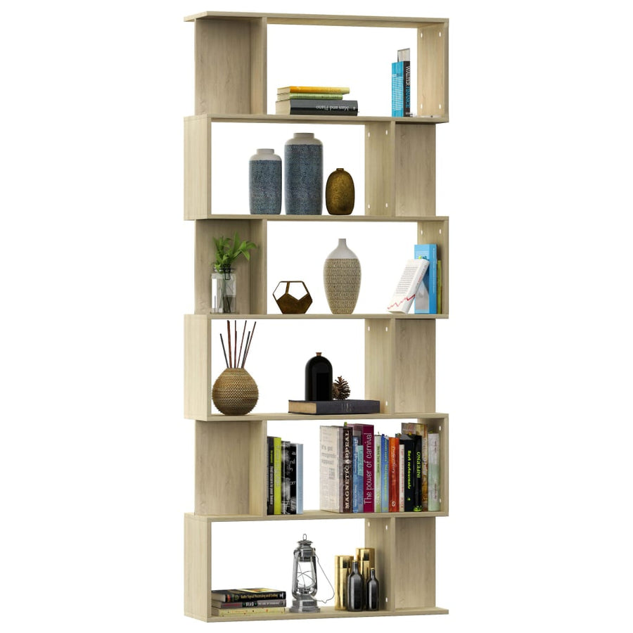Boekenkast/Kamerscherm 80X24X92 Cm Spaanplaat Sonoma eiken