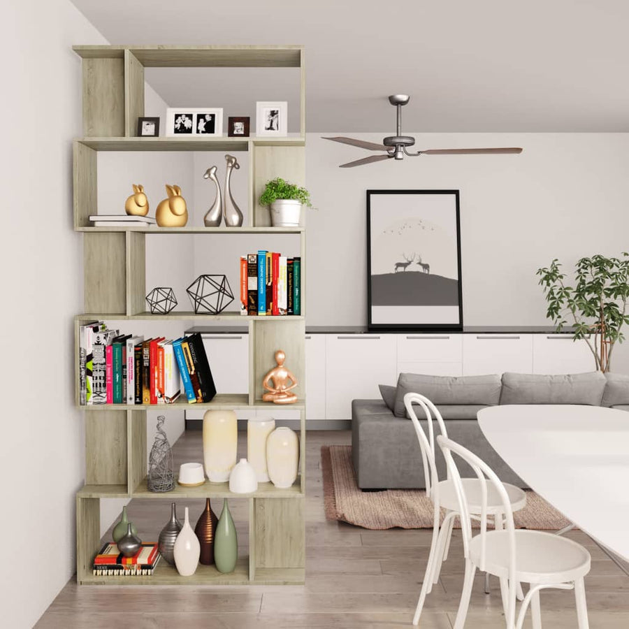 Boekenkast/Kamerscherm 80X24X92 Cm Spaanplaat Sonoma eiken