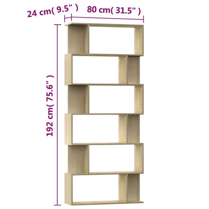 Boekenkast/Kamerscherm 80X24X92 Cm Spaanplaat Sonoma eiken