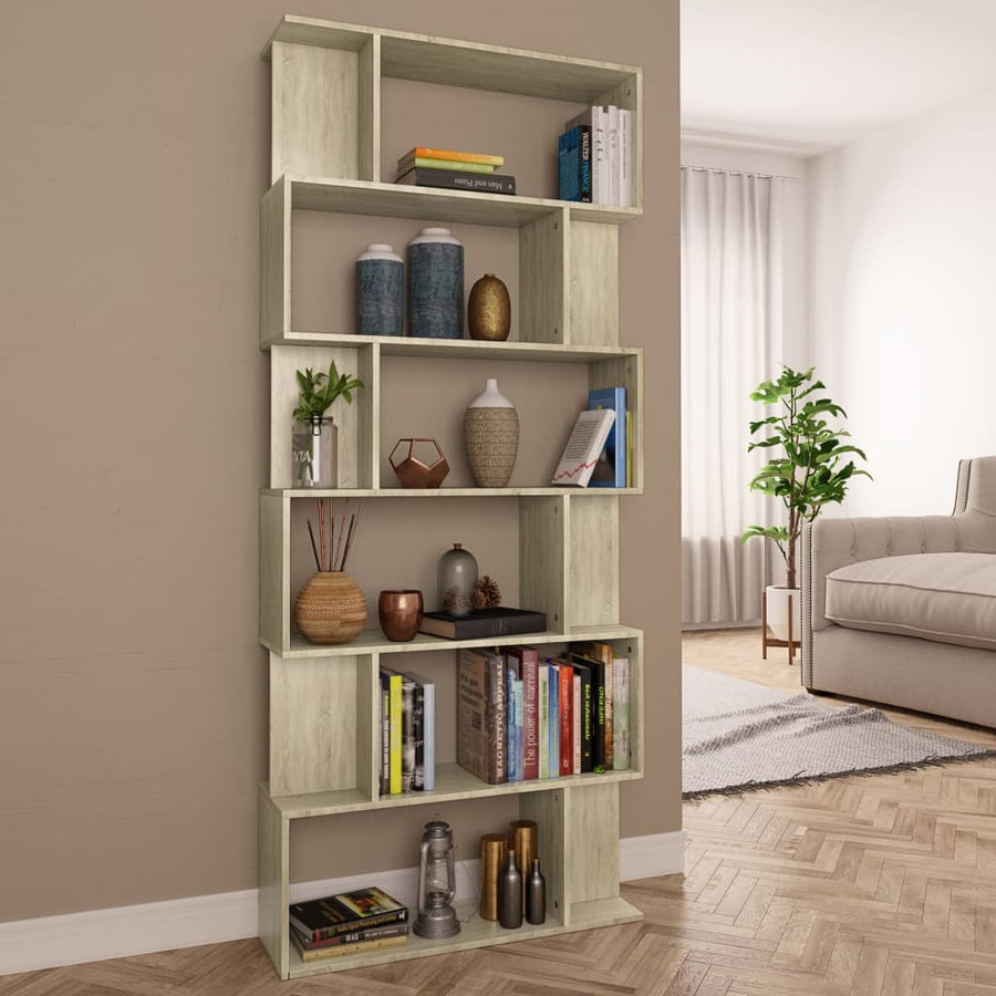Boekenkast/Kamerscherm 80X24X92 Cm Spaanplaat Sonoma eiken