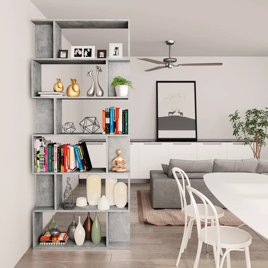 Boekenkast/Kamerscherm 80X24X92 Cm Spaanplaat Betongrijs