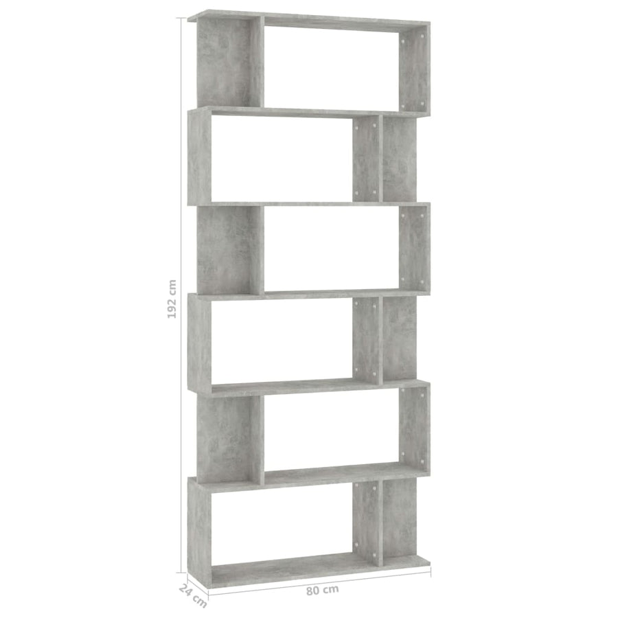 Boekenkast/Kamerscherm 80X24X92 Cm Spaanplaat Betongrijs