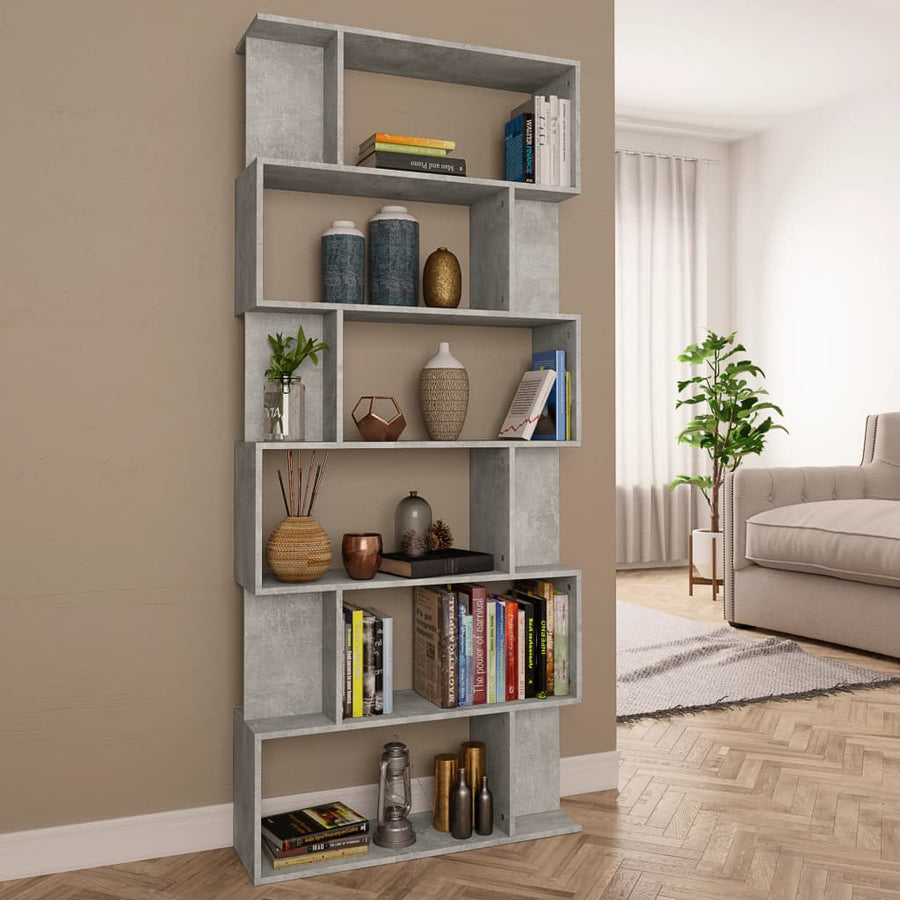 Boekenkast/Kamerscherm 80X24X92 Cm Spaanplaat Betongrijs