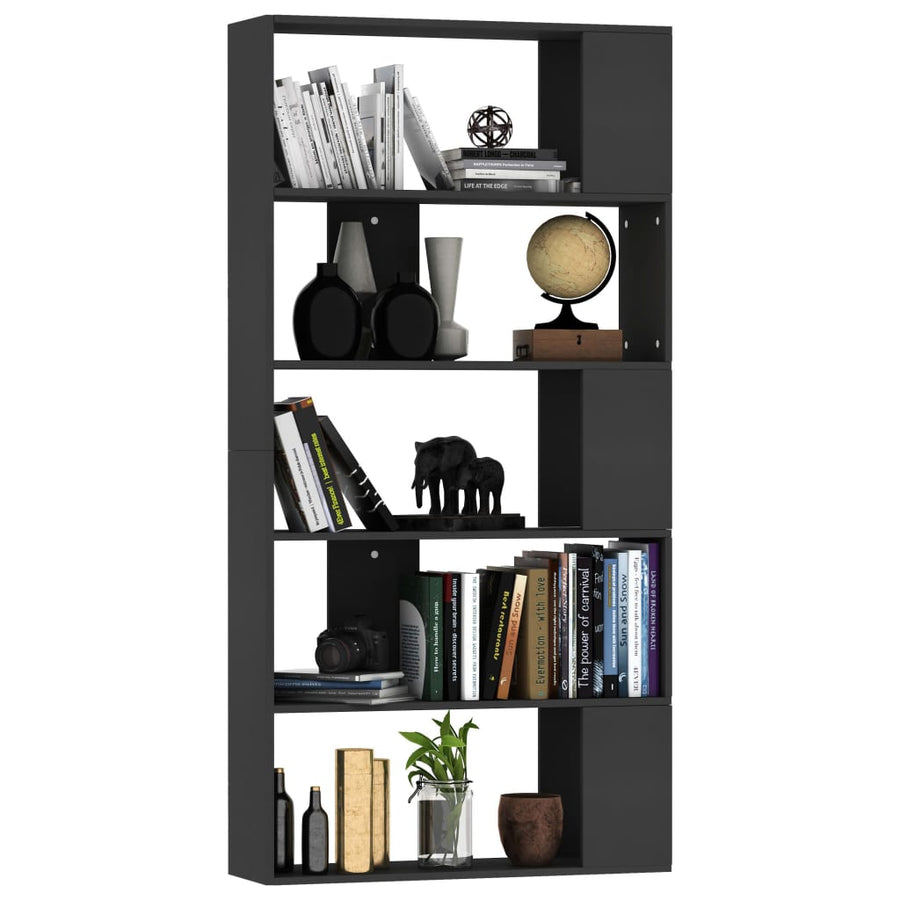 Boekenkast/Kamerscherm 80X24X59 Cm Bewerkt Hout Zwart