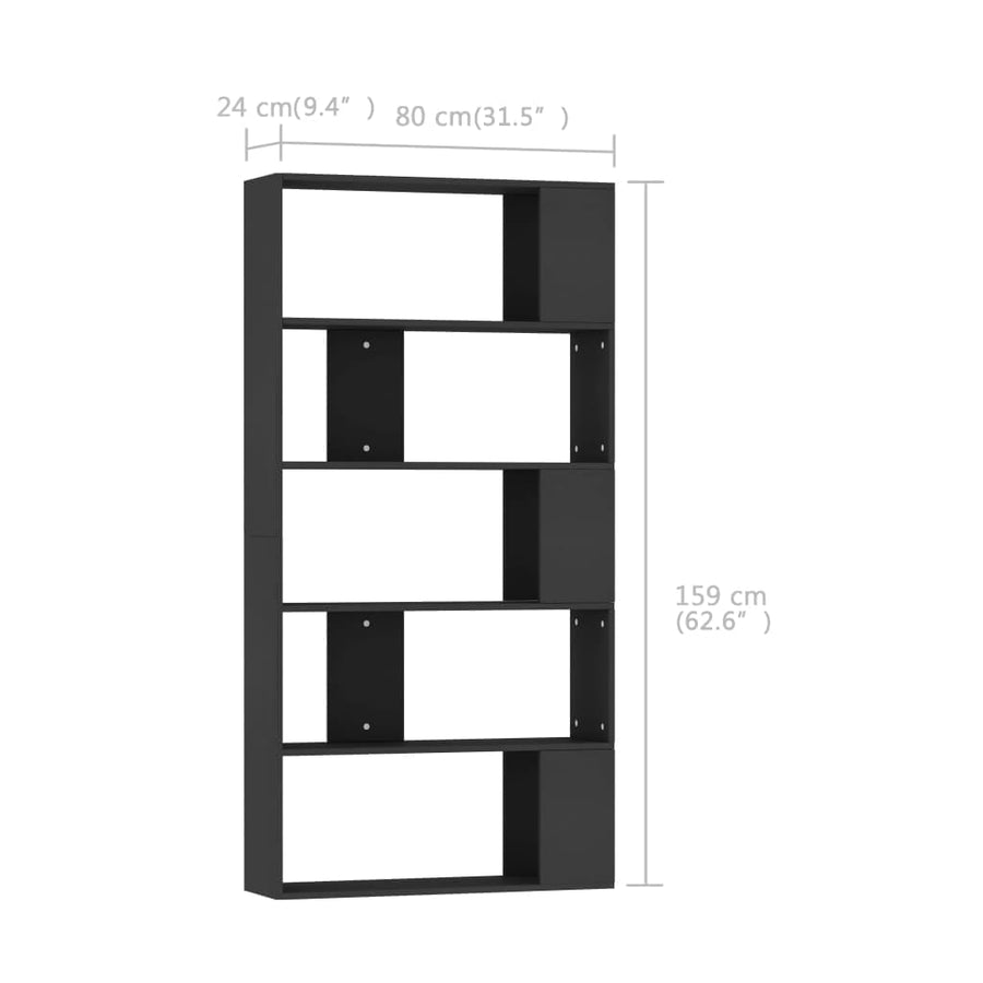 Boekenkast/Kamerscherm 80X24X59 Cm Bewerkt Hout Zwart