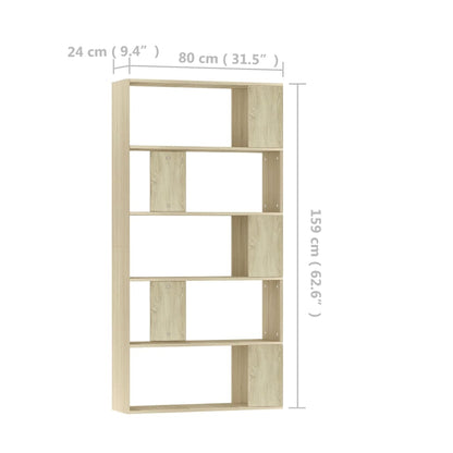 Boekenkast/Kamerscherm 80X24X59 Cm Bewerkt Hout Sonoma eiken