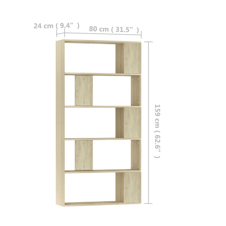 Boekenkast/Kamerscherm 80X24X59 Cm Bewerkt Hout Sonoma eiken