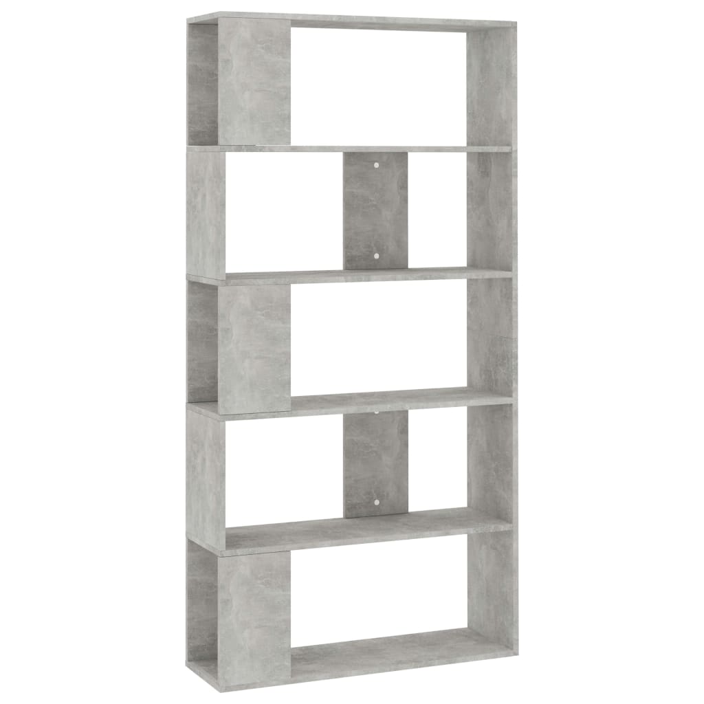 Boekenkast/kamerscherm 80x24x159 cm bewerkt hout betongrijs Betongrijs