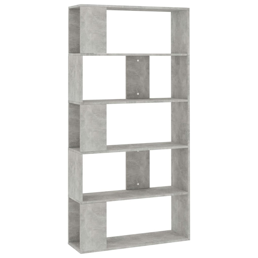 Boekenkast/kamerscherm 80x24x159 cm bewerkt hout betongrijs Betongrijs