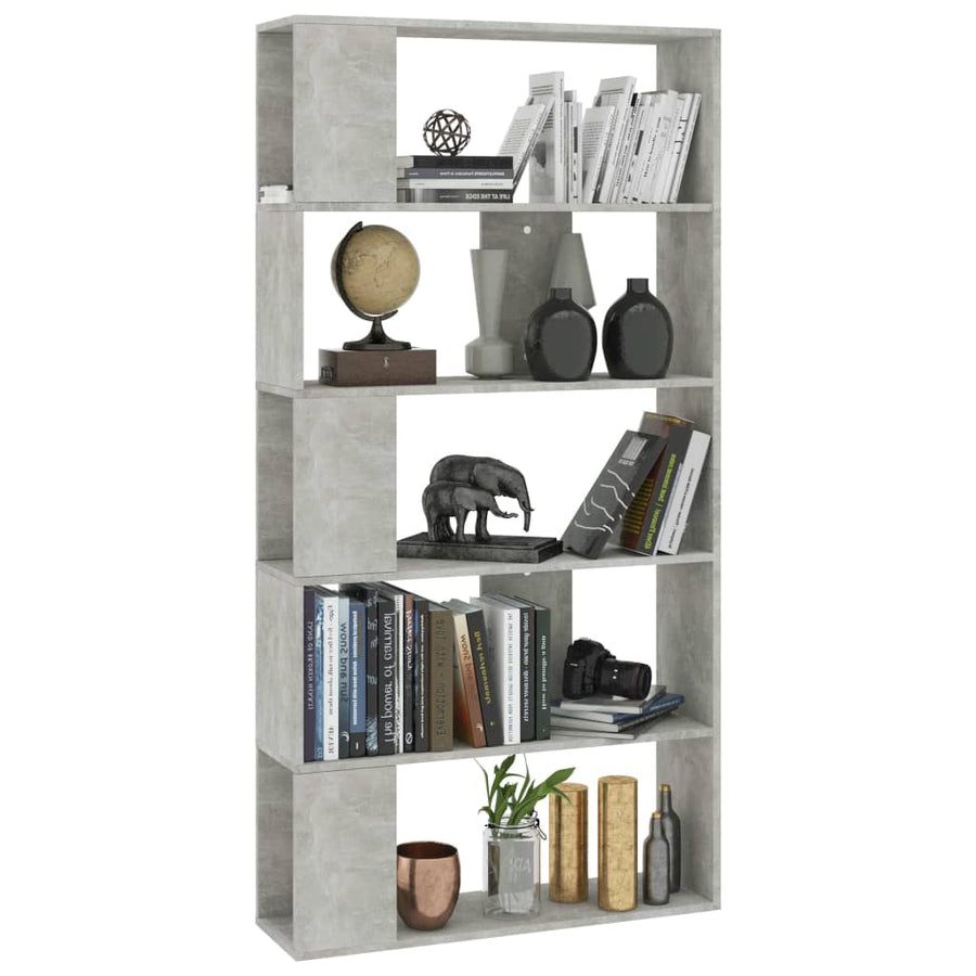 Boekenkast/kamerscherm 80x24x159 cm bewerkt hout betongrijs Betongrijs