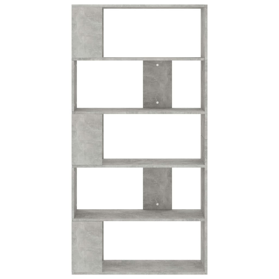 Boekenkast/kamerscherm 80x24x159 cm bewerkt hout betongrijs Betongrijs