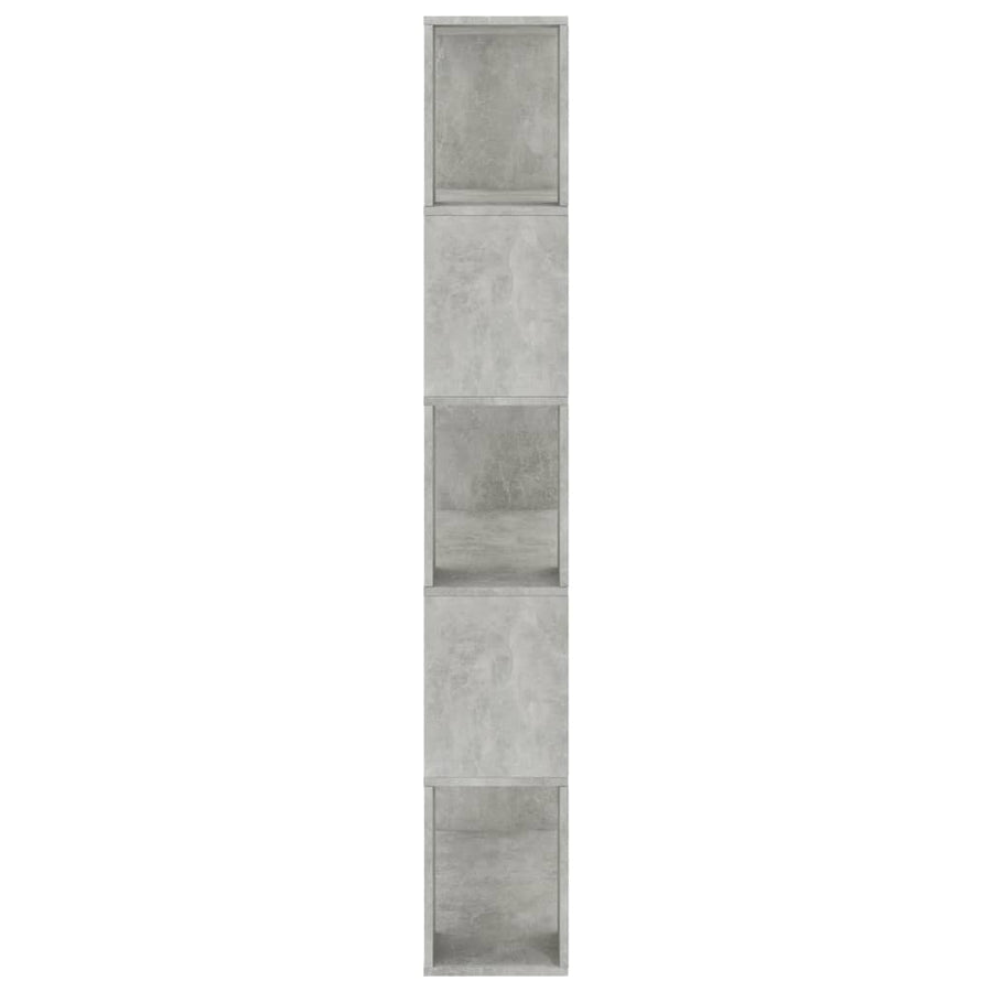 Boekenkast/kamerscherm 80x24x159 cm bewerkt hout betongrijs Betongrijs