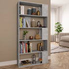 Boekenkast/kamerscherm 80x24x159 cm bewerkt hout betongrijs Betongrijs